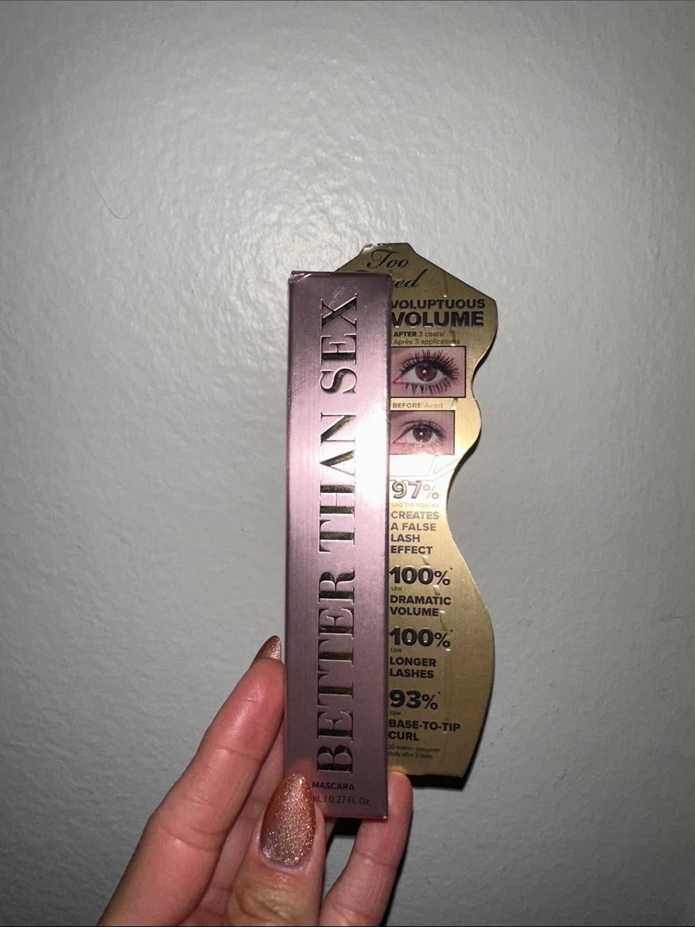Too Faced Better Than Sex Mascara in Metallic Rose and Gold Box